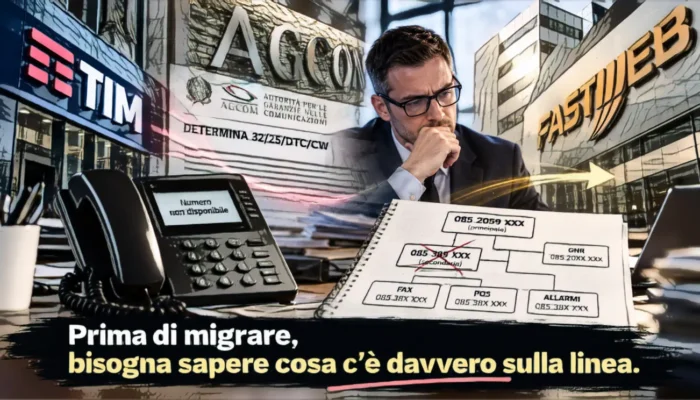 Migrazione della telefonia aziendale con TIM, Fastweb e AGCOM e controllo delle numerazioni associate alla linea.
